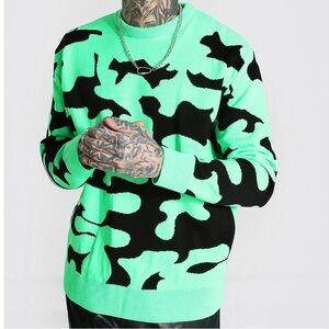 Boohoo man oversized abstract sweater